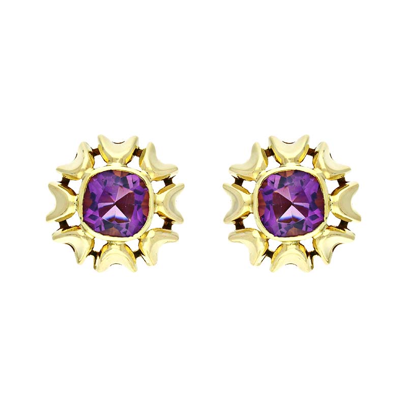 Amethyst-Ohrstecker Gelbgold