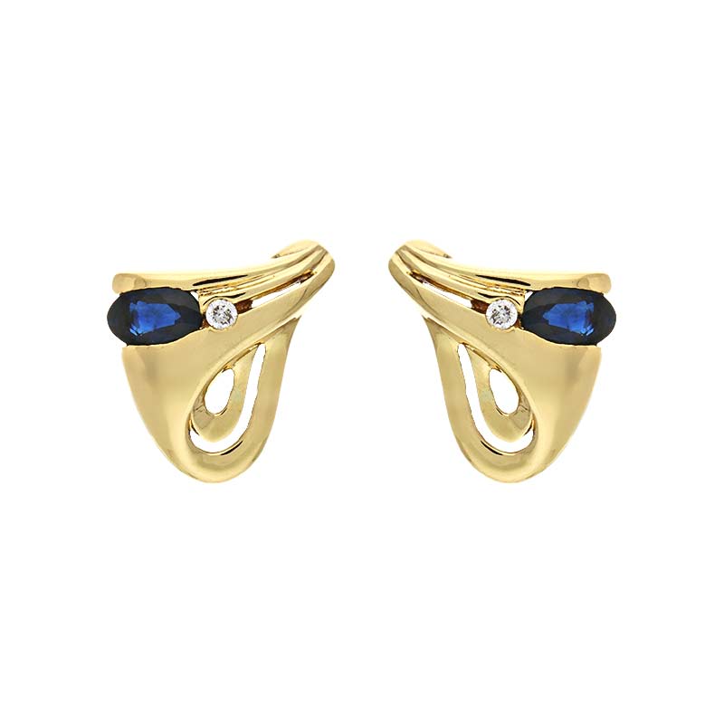 Saphir-Ohrstecker Gelbgold