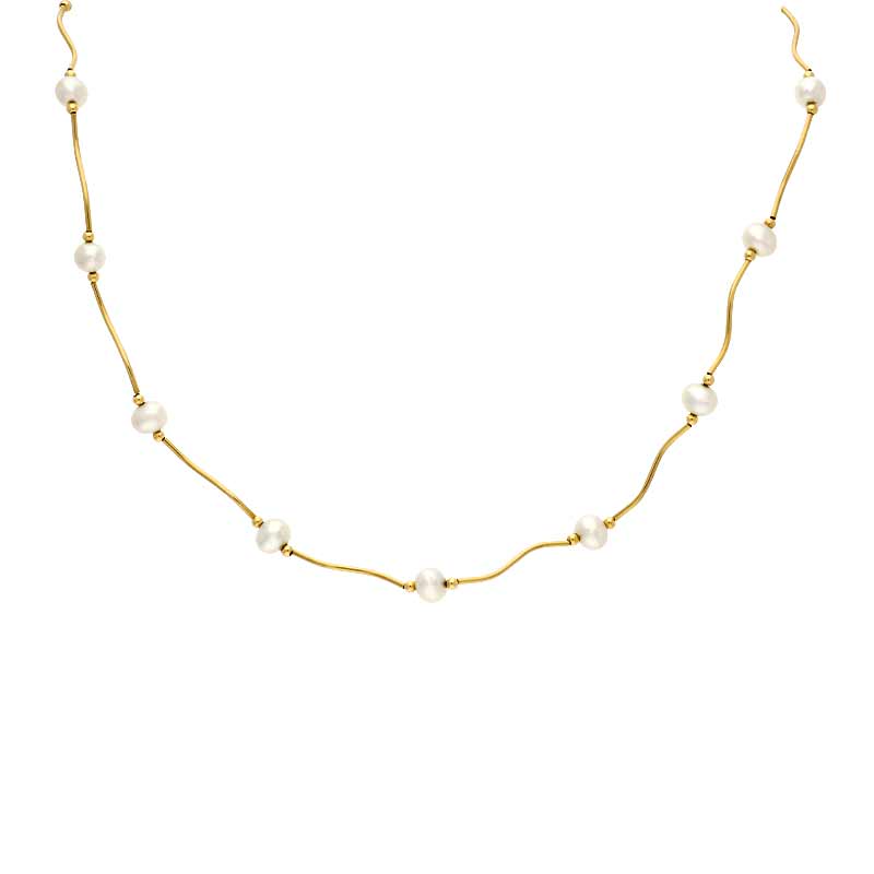 Perl-Collier Gelbgold