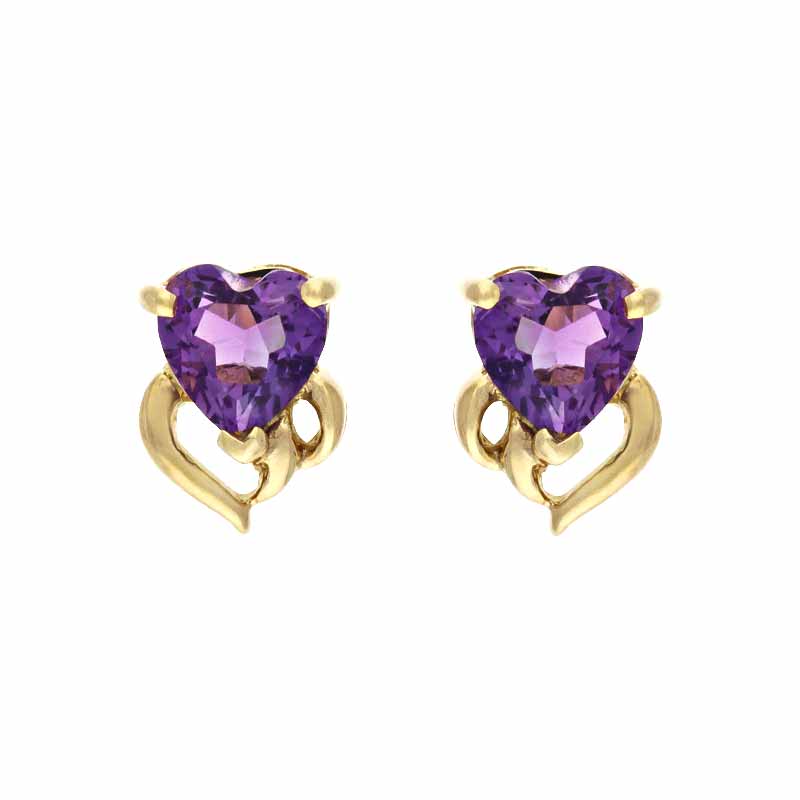 Amethyst-Ohrstecker Gelbgold