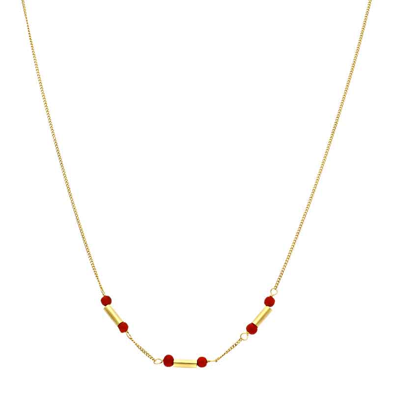 Korall-Collier Gelbgold
