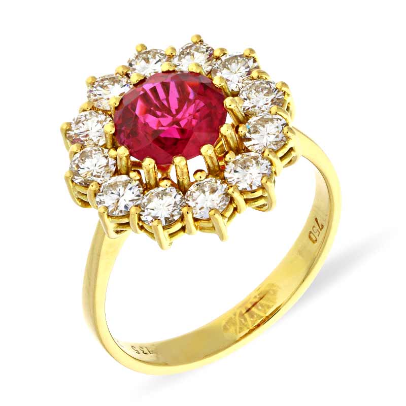Rubin-Ring Gelbgold