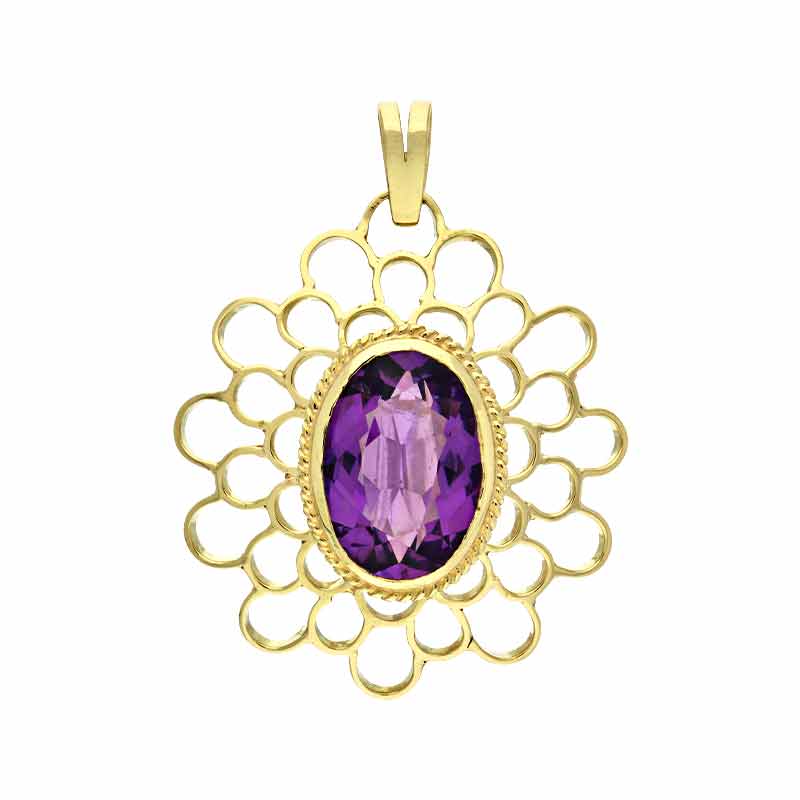 Amethyst-Anhänger Gelbgold