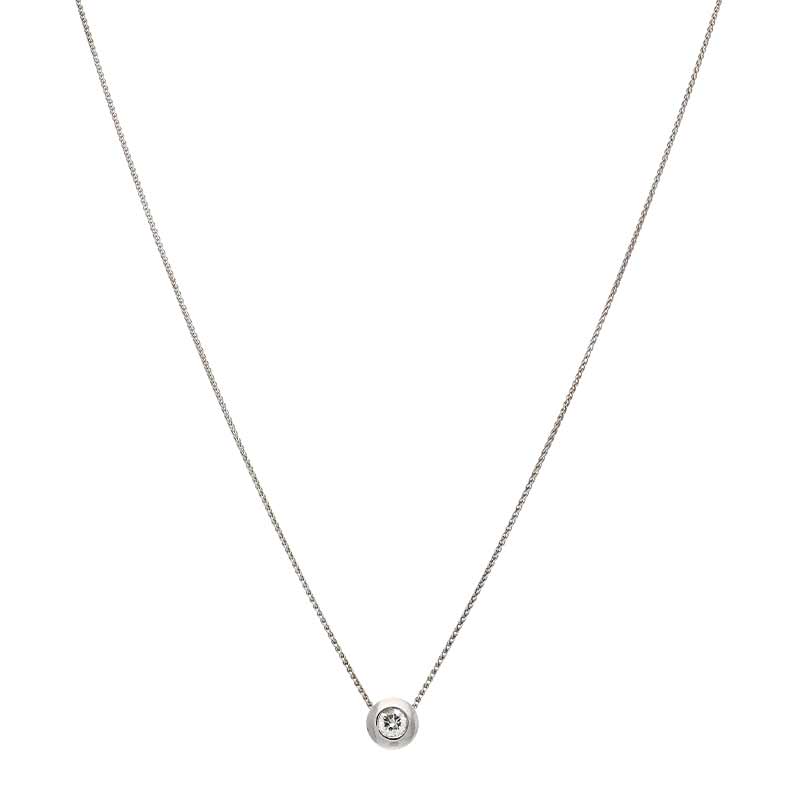 Brillant-Kette mit Durchläufer Weißgold