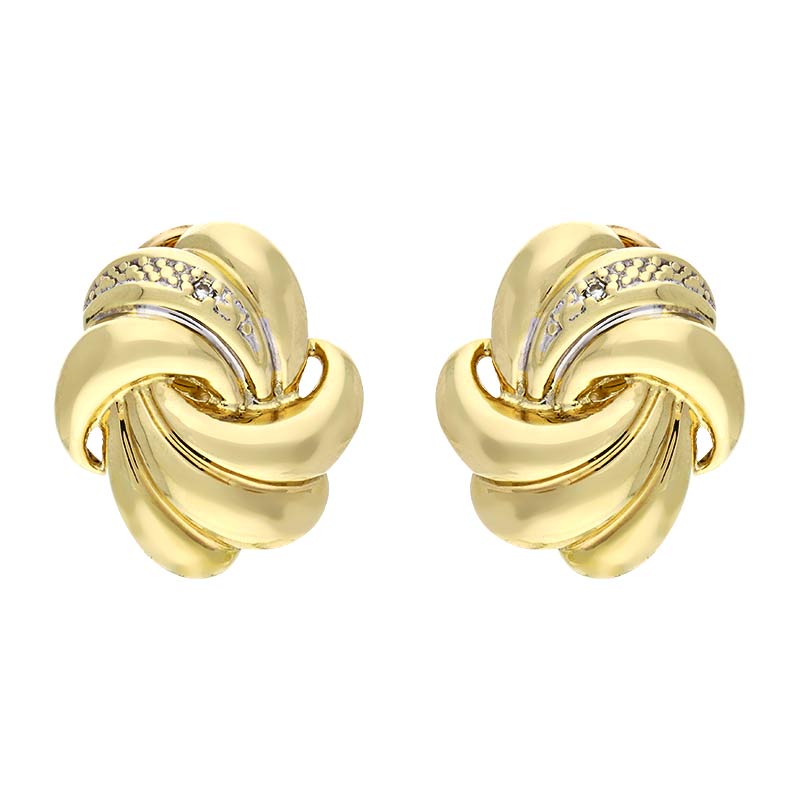 Diamant-Clip-Ohrstecker Gelbgold