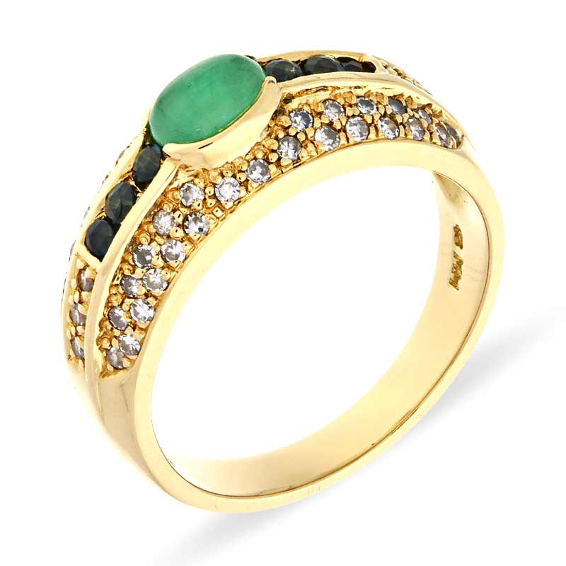 Smaragd-Ring Gelbgold