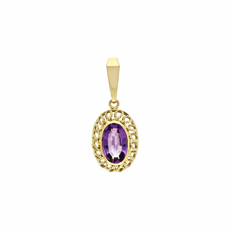 Amethyst-Anhänger Gelbgold
