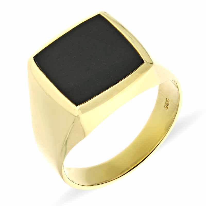 Onyx-Ring Gelbgold