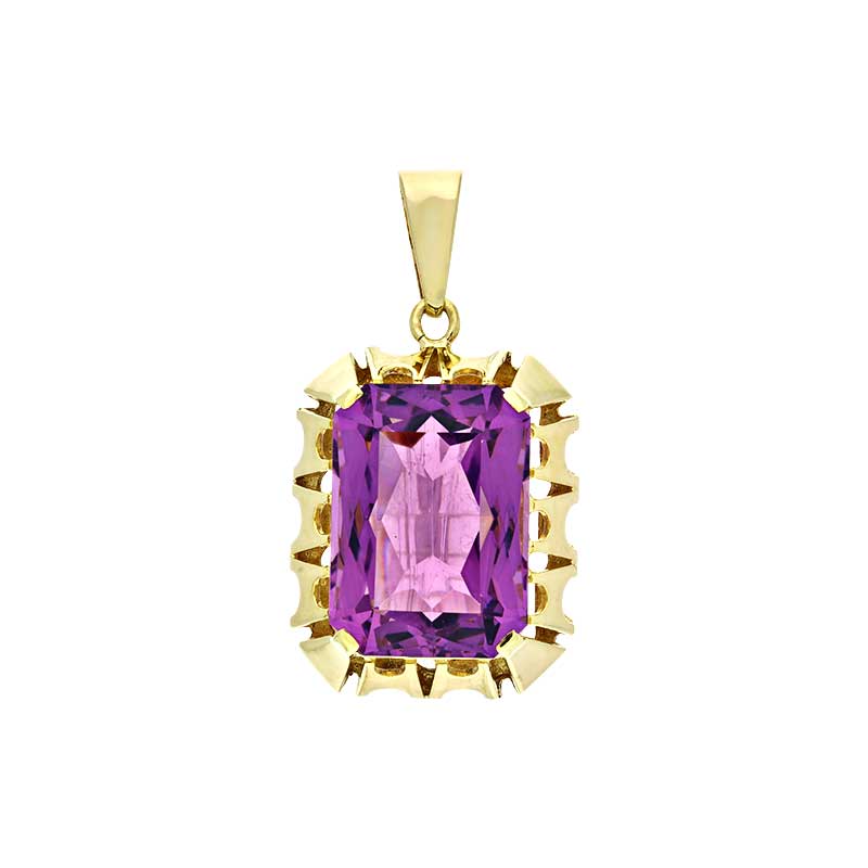 Amethyst-Anhänger Gelbgold