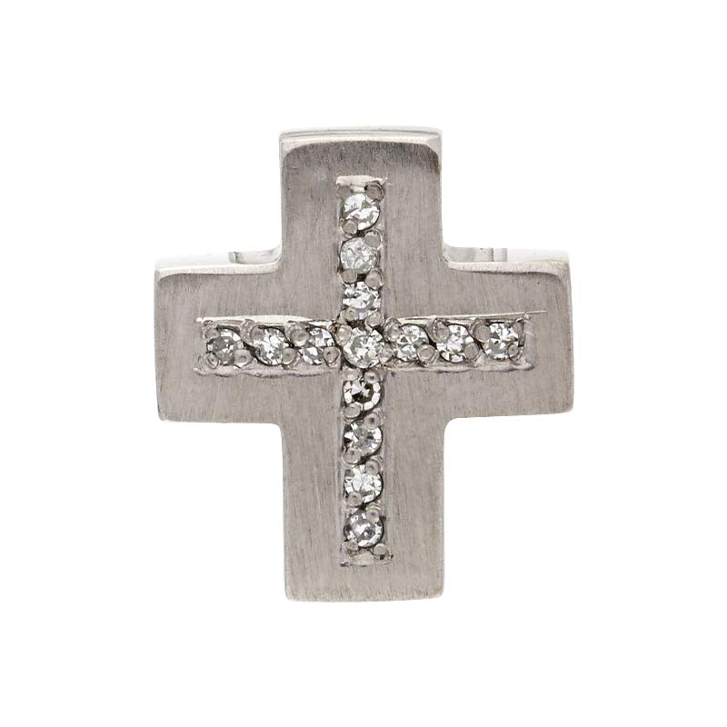 Diamant-Anhänger 'Kreuz' Weißgold
