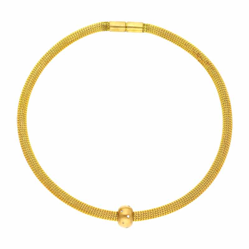 Brillant-Schlauchcollier Gelbgold