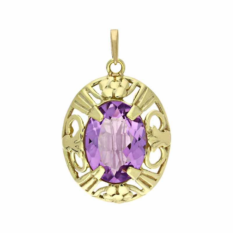 Amethyst-Anhänger Gelbgold