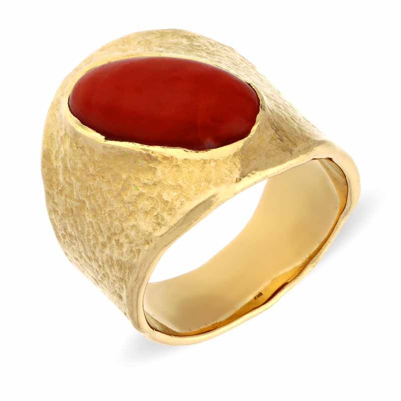 Korall-Ring Gelbgold