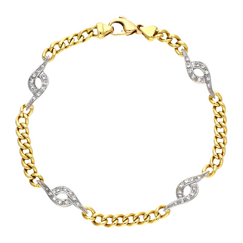 Diamant-Armband Bicolor