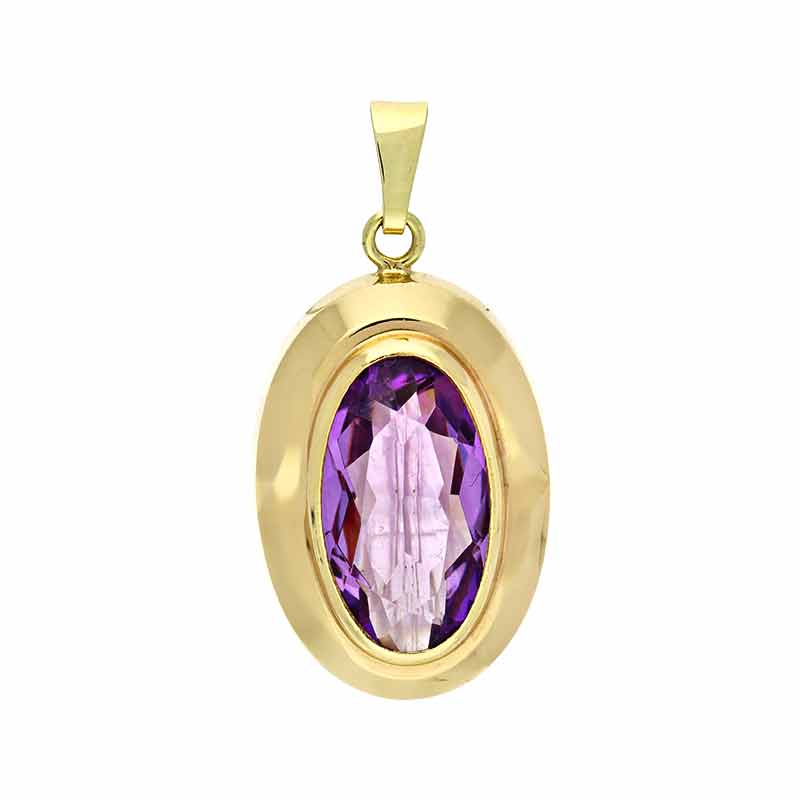 Amethyst-Anhänger Gelbgold