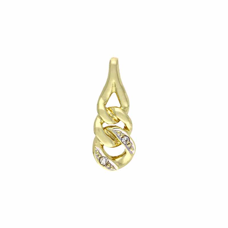 Diamant-Anhänger Gelbgold teil-rhodiniert